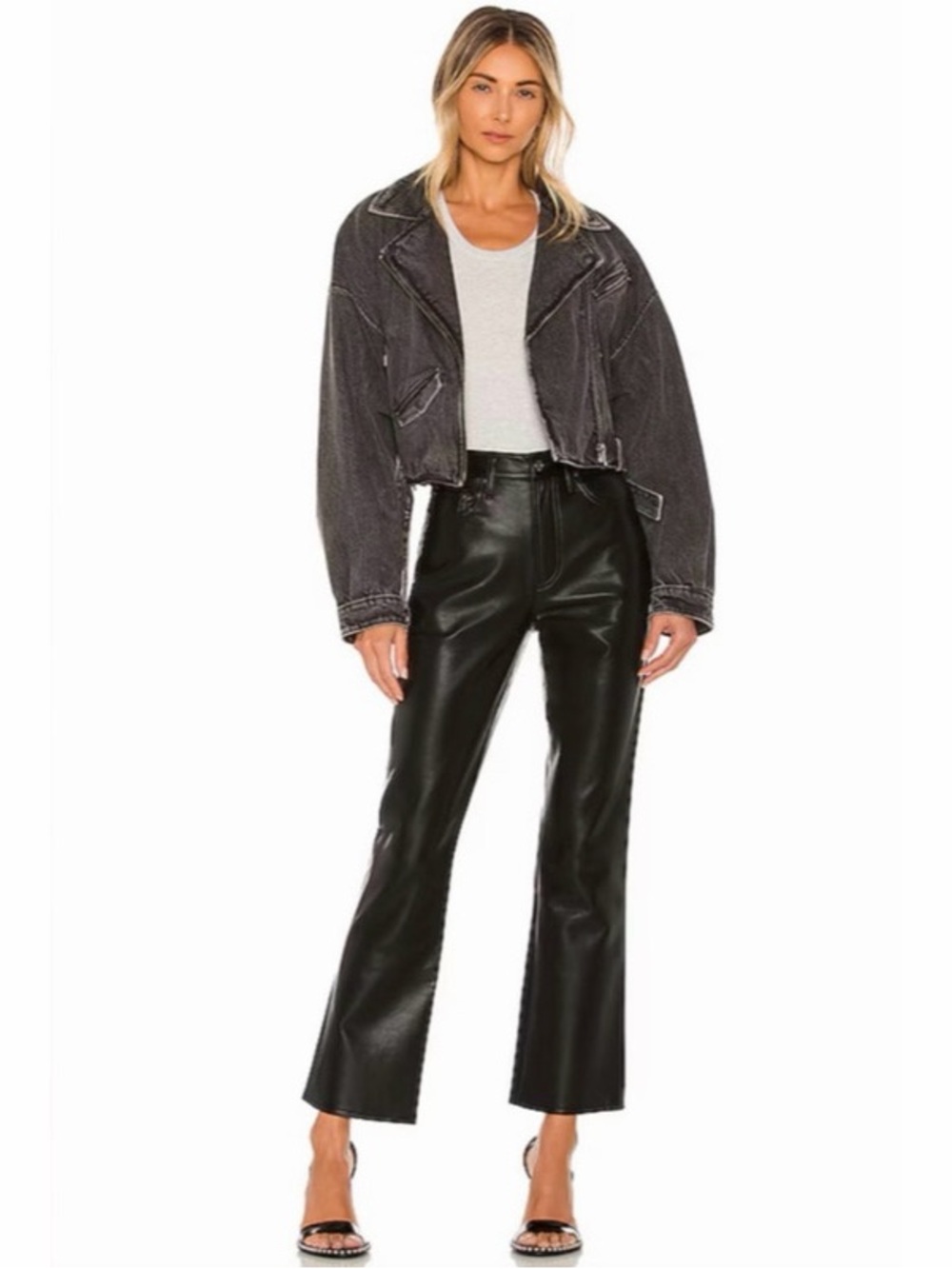 Agolde Recycled Leather Relaxed Boot Pant in Detox Womens Size 26